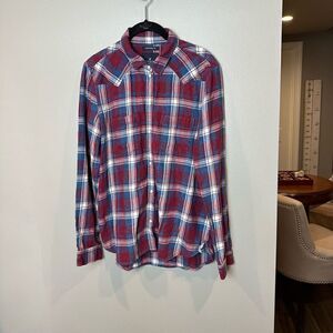 American Eagle Plaid Boyfriend Fit Flannel M